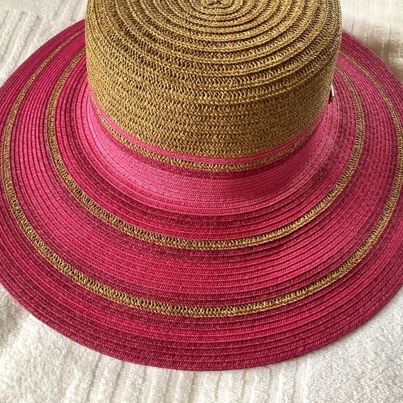 Trina Turk Tuscany Straw Sun Hat Natural Pink OS main image 7